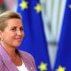 La primera ministra de Dinamarca, Mette Frederiksen, llega a la cumbre del Consejo Europeo en Bruselas, Bélgica, el 18 de junio de 2026. EFE/EPA/OLIVIER MATTHYS