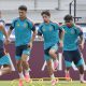 Los jugadores de la selección española este sábado en Atlanta durante el entrenamiento del equipo, en la víspera del partido del Mundial 2026 que les enfrenta a Araba Saudí. EFE/Lavandeira Jr
