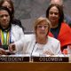 Fotografía cedida por la ONU de la canciller de Colombia, Rosa Yolanda Villavicencio Mapy, en una reunión del Consejo de Seguridad sobre el tema 'La paz se decide con las mujeres: salir del conflicto mediante el fortalecimiento de su participación' este miércoles, en Nueva York (Estados Unidos). EFE/ Manuel Elías/ONU