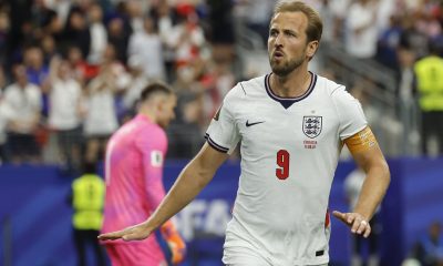 Harry Kane, de Inglaterra, celebra un gol de penalti ante Croacia en el Mundial 2026 en Dallas (EE.UU.). EFE/Mariscal