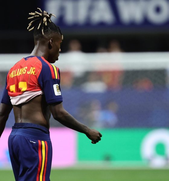 El internacional español Nico Williams, durante el partido disputado contra Cabo Verde, el pasado 15 de junio, correspondiente al Mundial de Estados Unidos, México y Canadá. EFE/ RONALD WITTEK