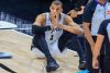 El alero de los San Antonio Spurs Victor Wembanyama reacciona tras una falta durante el quinto partido de las Finales de la NBA entre los San Antonio Spurs y los New York Knicks en San Antonio, Texas (EE.UU.). EFE/ADAM DAVIS PROHIBIDO SU USO EN SHUTTERSTOCK