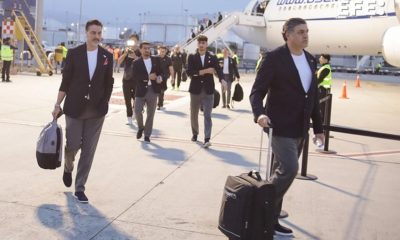 Jugadores de la selección de fútbol de Irán llegan este domingo, al Aeropuerto Internacional de Tijuana (México). EFE/ Joebeth Terríquez