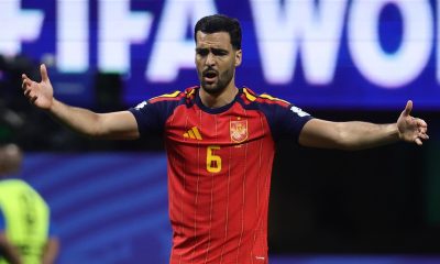 - Mikel Merino, de España, reacciona durante el partido de la fase de grupos de la Copa Mundial de la FIFA 2026. EFE/EPA/RONALD WITTEK