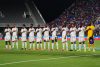 Jugadores de Haití forman el pasado 2 de junio, previo a un partido amistoso entre Haití y Nueva Zelanda previo a la Copa Mundial de Fútbol de 2026, en el Chase Stadium en Fort Lauderdale (EE.UU.). EFE/ Alberto Boal
