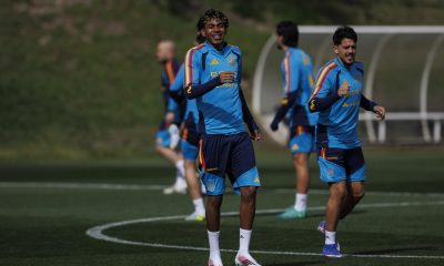 En la imagen de archivo, Lamine Yamal, durante entrenamiento de la selección española de fútbol en la Ciudad de Fútbol de Las Rozas (Madrid) para ultimar su preparación de cara al partido amistoso frente a Serbia con vistas al Mundial 2026. EFE/Rodrigo Jimenez