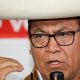 El candidato izquierdista Roberto Sánchez, habla en una rueda de prensa este jueves, en Lima (Perú). EFE/ STR