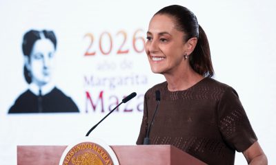 Fotografía cedida por la Presidencia de México que muestra a su mandataria Claudia Sheinbaum, hablando durante una rueda de prensa este miércoles, en el Palacio Nacional en Ciudad de México (México). EFE/ Presidencia de México /SOLO USO EDITORIAL/ NO VENTAS/ SOLO DISPONIBLE PARA ILUSTRAR LA NOTICIA QUE ACOMPAÑA (CRÉDITO OBLIGATORIO)