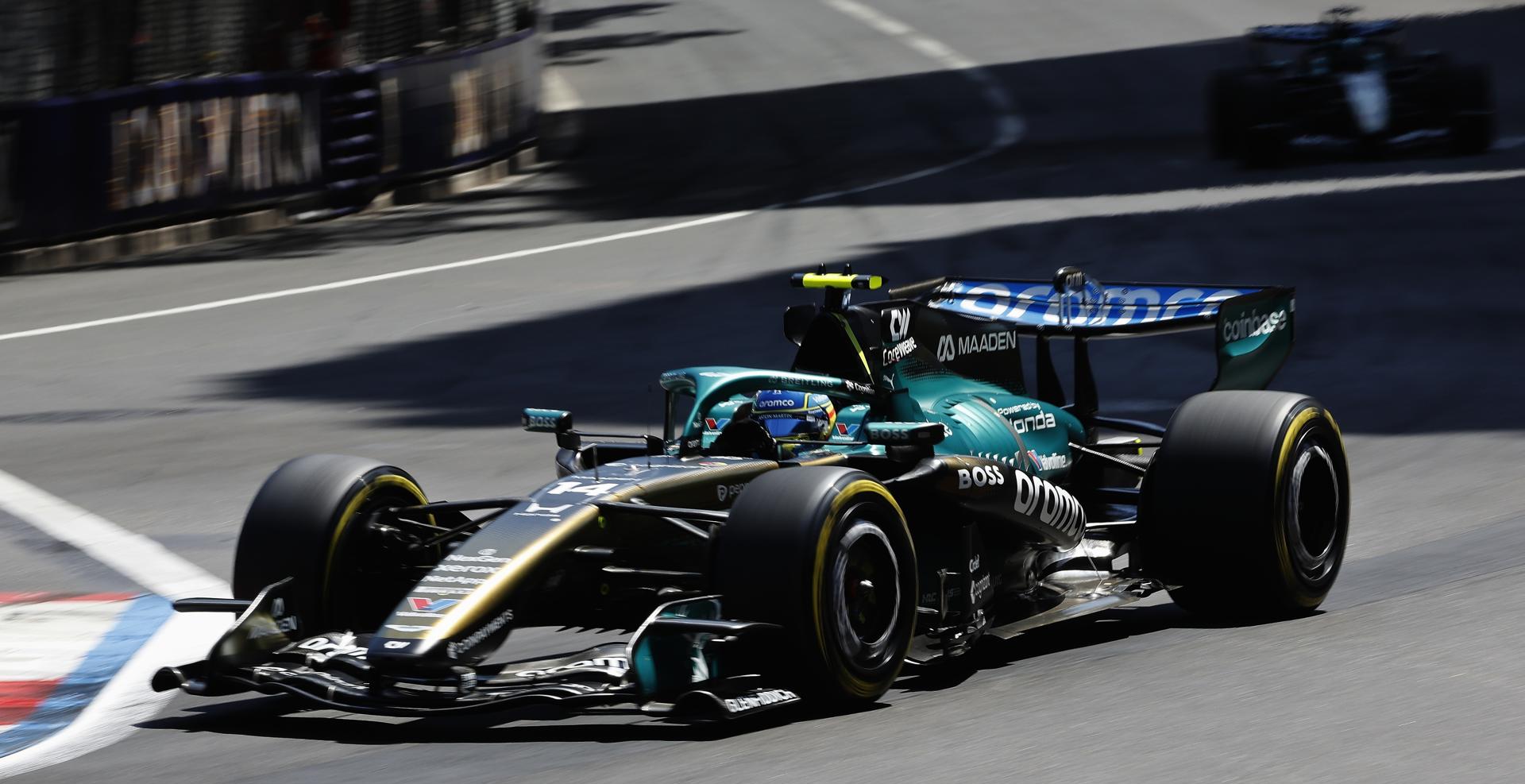 El piloto español de Aston Martin Fernando Alonso en el circuito de Mónaco. EFE/EPA/SEBASTIEN NOGIER