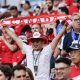 Aficionados de Canadá animan el 12 de junio, en un partido del grupo B del Mundial de la FIFA 2026 entre Canadá y Bosnia y Herzegovina en el estadio BMO Field en Toronto (Canadá). EFE/ Bienvenido Velasco