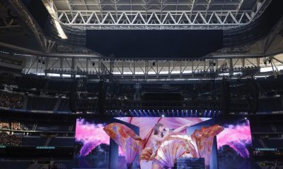 La cantante y compositora estadounidense Taylor Swift durante un concierto en el Bernabéu de Madrid. EFE/JUANJO MARTÍN
