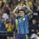 Luis Díaz de Colombia celebra un gol este miércoles, en un partido del grupo K del Mundial de la FIFA 2026 entre Uzbekistán y Colombia, en el estadio Azteca en Ciudad de México (México). EFE/ Isaac Esquivel