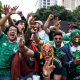 Aficionados de México asisten al Fan Fest este jueves, previo al partido del grupo A del Mundial de la FIFA 2026 entre México y Corea del Sur, en Ciudad de México (México). EFE/ Tomás Pérez