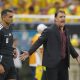 El seleccionador de Colombia Nestor Lorenzo dirige durante el partido del grupo K del Mundial de la FIFA 2026 entre Colombia y RD Congo en el estadio Akron en Guadalajara (México). EFE/ Alex Cruz