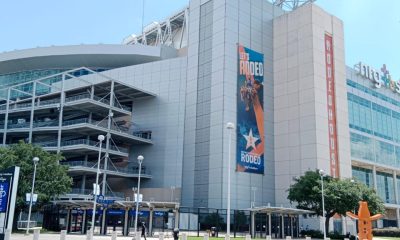 Fotografía de archivo del exterior del estadio NRG, en Houston (EE.UU.), donde se medirán Alemania y Curazao en el Mundial 2026. EFE/ Claudia Aguilar