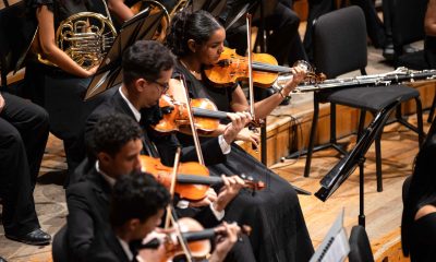 La Orquesta Sinfónica Francisco de Miranda se presenta en la conmemoración de los 80 aniversario de las Naciones Unidas en Venezuela este miércoles, en Caracas (Venezuela). EFE/ Ronald Peña R