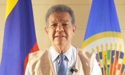 Captura de video tomada de la cuenta oficial en X de la Organización de los Estados Americanos (OEA), @OEA_oficial, que muestra al jefe de la Misión Electoral de la OEA, Leonel Fernández, durante declaraciones este lunes, en Bogotá (Colombia). EFE/ @OEA_oficial