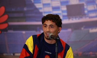 El delantero Yéremy Pino se declaró este domingo orgulloso de estar entre los 26 elegidos de España para disputar el Mundial. EFE/Alex Cruz