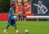 El internacional español Lamine Yamal, durante un entrenamiento de la selección este sábado, en Chattanooga (EE.UU.). EFE/ Alberto Boal
