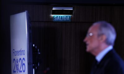 El presidente del Real Madrid y candidato a la reelección, Florentino Perez, este sábado durante su cierre de campaña. EFE/Javier Lizón
