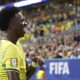 El brasileño Vinicius Junior, durante el partido de este miércoles contra Escocia. EFE/ Alberto Estevez