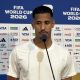 William Saliba, jugador de Francia habla en la zona mixta después del partido del grupo I del Mundial 2026 ante Senegal en Nueva Jersey. EFE/Jan Téllez Asensio