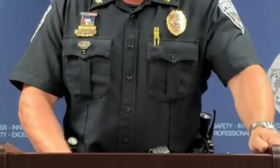 Fotografía de Rastreo de Redes que muestra al jefe actual de la Policía de Muscatine, Anthony Kies, durante una rueda de prensa en Muscatine (EE.UU.). EFE/ Rastreo de Redes