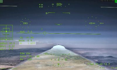 Fotografía cedida por la NASA que muestra una pantalla indicativa con el sistema de visión externa del avión experimental X-59. EFE/ NASA
